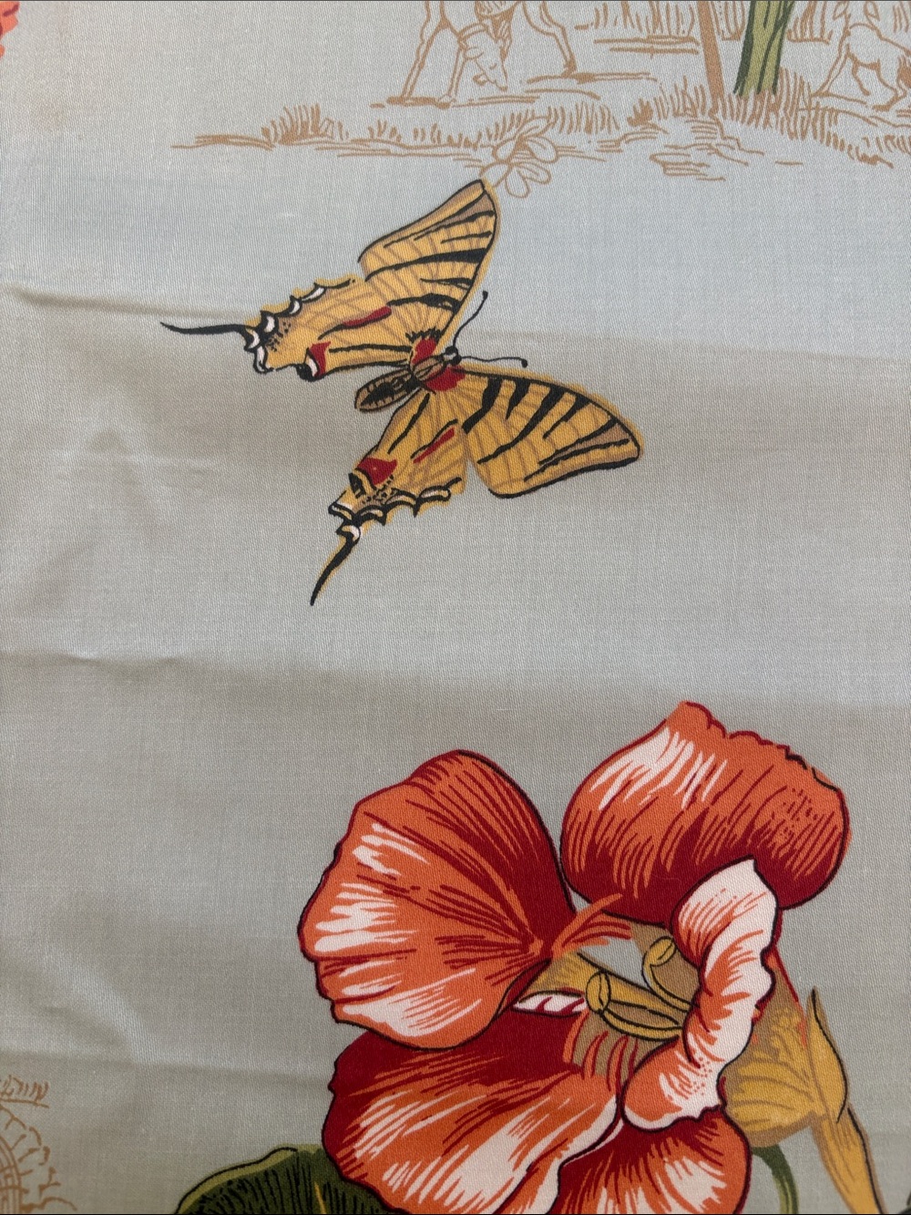 Thibaut Designer Fabric Sample 25" Square Cotton Sateen Like NEW - Picture 3 of 8